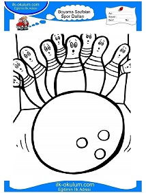 Çocuklar İçin Bowling Boyama Sayfaları 